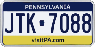 PA license plate JTK7088