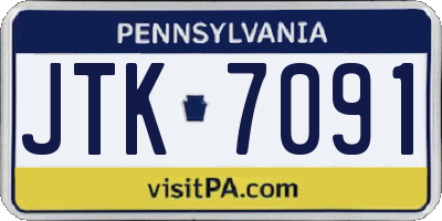 PA license plate JTK7091