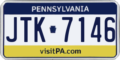 PA license plate JTK7146