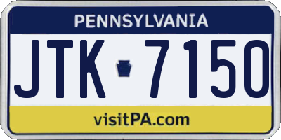 PA license plate JTK7150