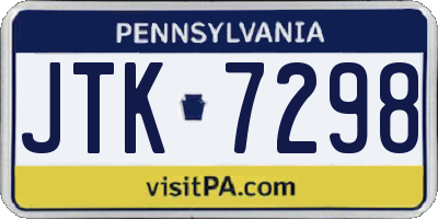 PA license plate JTK7298