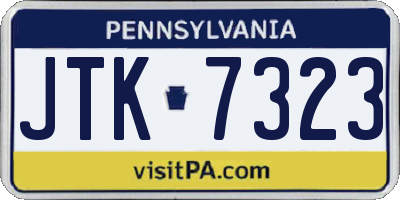 PA license plate JTK7323