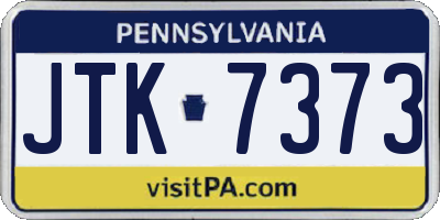 PA license plate JTK7373