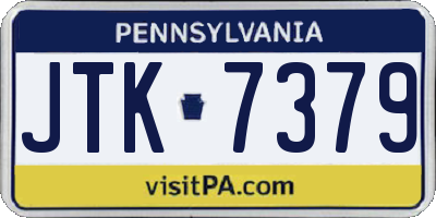 PA license plate JTK7379