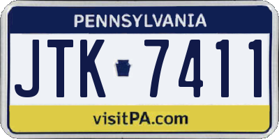 PA license plate JTK7411