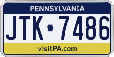 PA license plate JTK7486