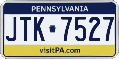 PA license plate JTK7527