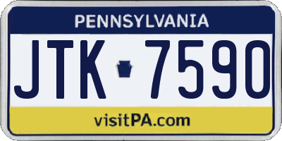 PA license plate JTK7590