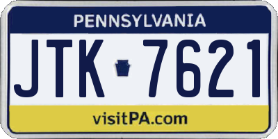 PA license plate JTK7621