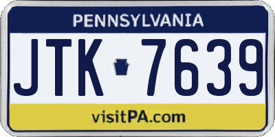 PA license plate JTK7639