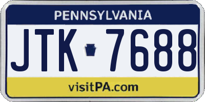 PA license plate JTK7688