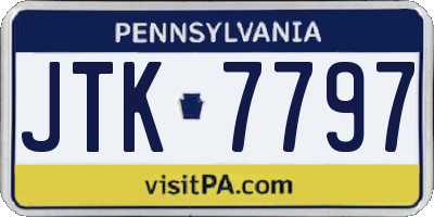 PA license plate JTK7797