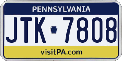 PA license plate JTK7808
