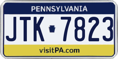 PA license plate JTK7823