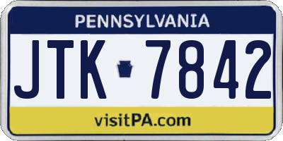 PA license plate JTK7842