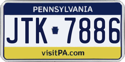 PA license plate JTK7886