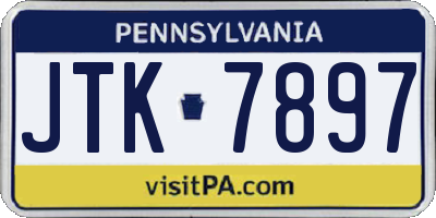 PA license plate JTK7897