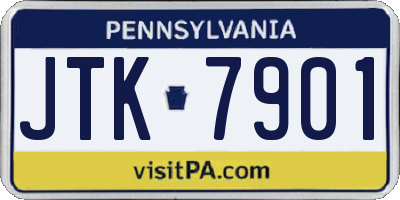 PA license plate JTK7901