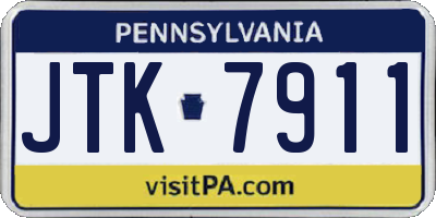 PA license plate JTK7911