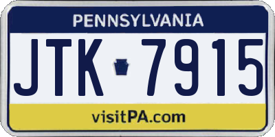 PA license plate JTK7915