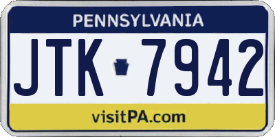 PA license plate JTK7942