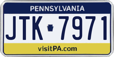 PA license plate JTK7971