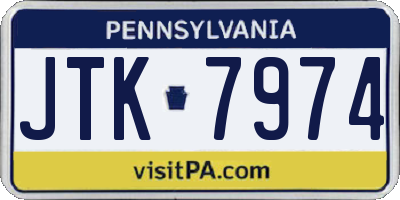 PA license plate JTK7974