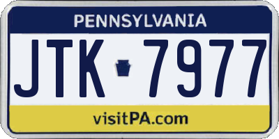 PA license plate JTK7977