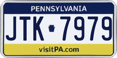 PA license plate JTK7979