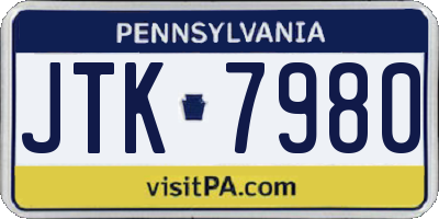 PA license plate JTK7980