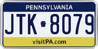 PA license plate JTK8079