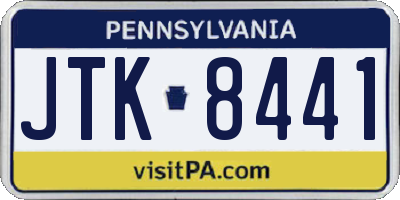 PA license plate JTK8441