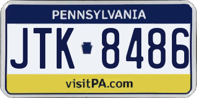 PA license plate JTK8486