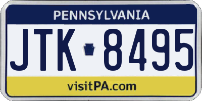 PA license plate JTK8495