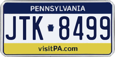 PA license plate JTK8499