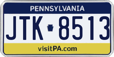 PA license plate JTK8513