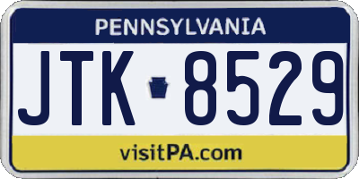 PA license plate JTK8529