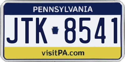 PA license plate JTK8541