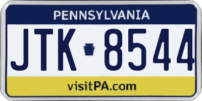 PA license plate JTK8544