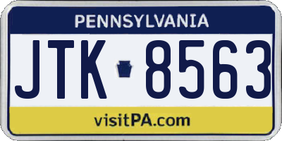 PA license plate JTK8563