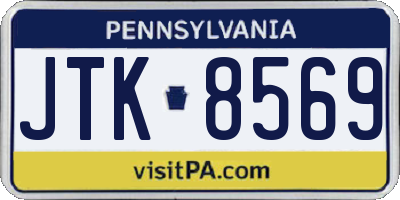 PA license plate JTK8569