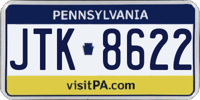 PA license plate JTK8622