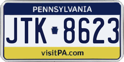 PA license plate JTK8623