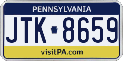 PA license plate JTK8659