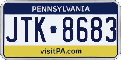 PA license plate JTK8683