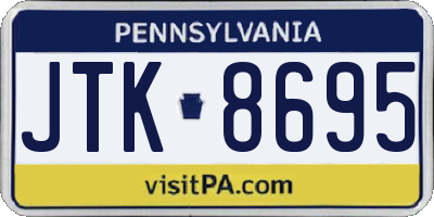 PA license plate JTK8695