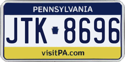 PA license plate JTK8696