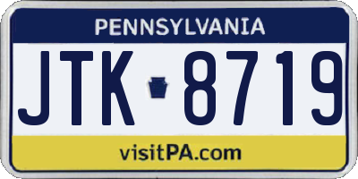 PA license plate JTK8719
