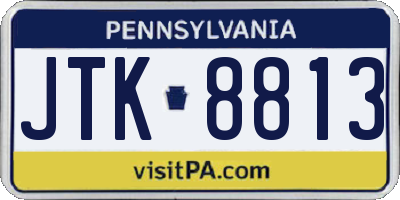 PA license plate JTK8813