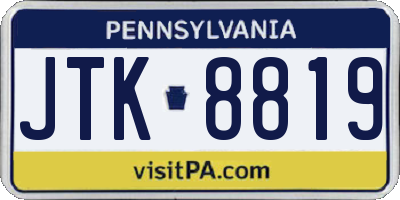 PA license plate JTK8819